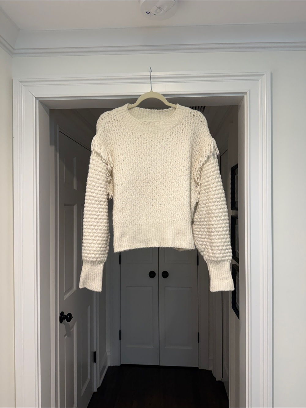 Treasure & Bond Cream Textured Crewneck Sweater